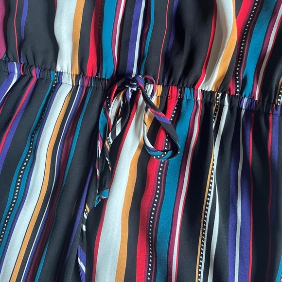 Rainbow and black vertical striped dress - Picture 3 of 4